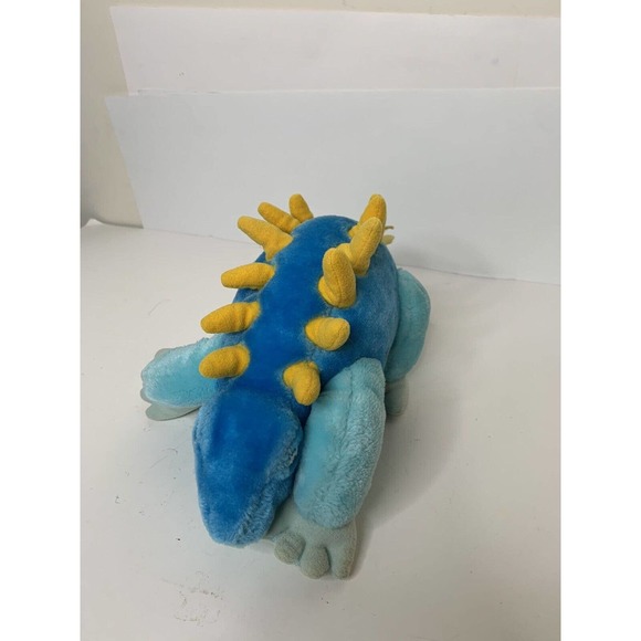 Vintage Dinosaur 13” Plush Stuffed Toy Thaddeus Special Effects Blue Yellow FLAW - Picture 5 of 7